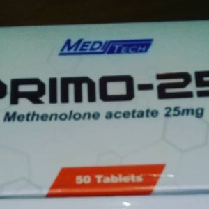 PRIMO-25 (METHENOLONE ACETATE 25MG) Brand: Meditech Strength: 25mg Packaging: 50 Tablets box